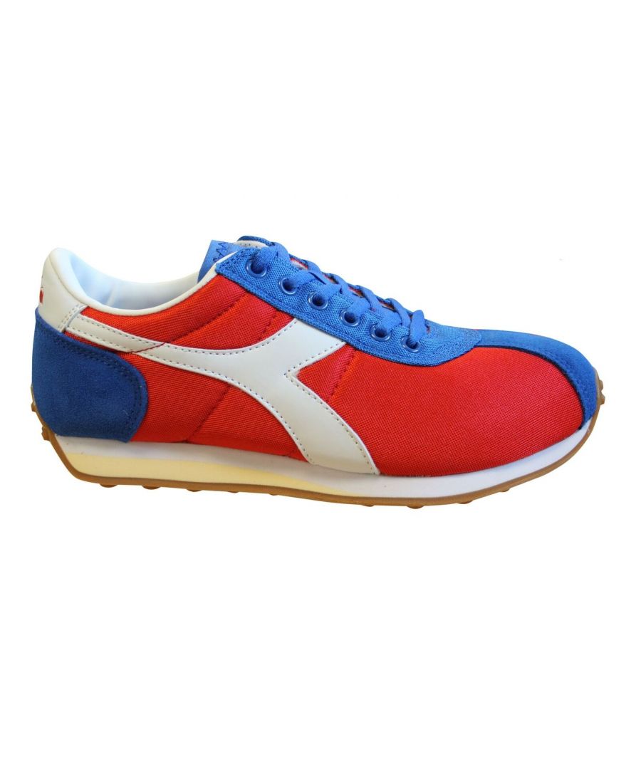 Diadora Sirio Mens Red/Blue Trainers - Size UK 4