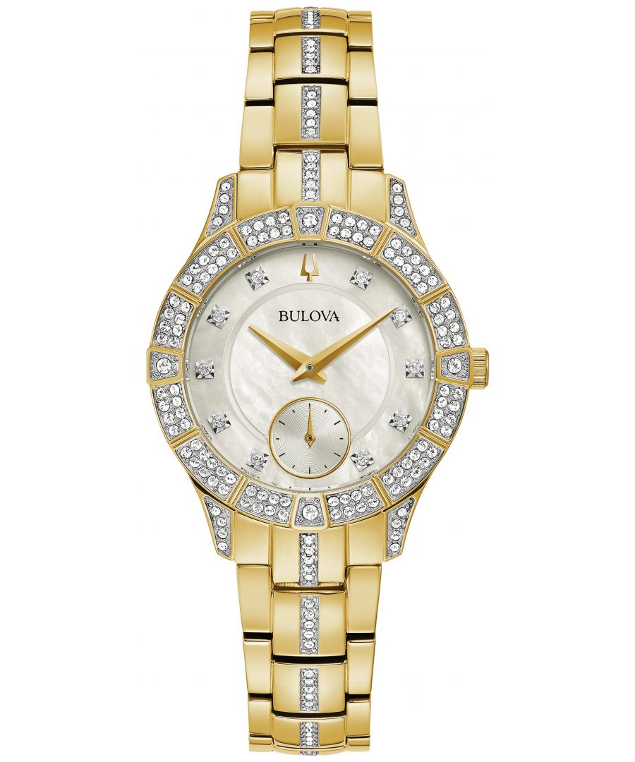 Bulova Phantom Crystal WoMens Gold Watch 98L283 Stainless Steel - One Size