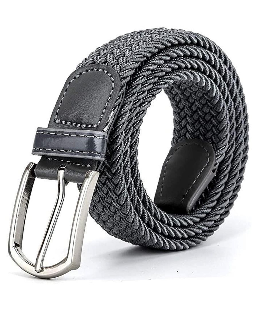 Enzo Mens Womens Elasticated Braided Belt\n\nBelt Width is 1.25”  (3.18cm)\n\nShiny Metal Pin Buckle\n\nStretch Belt  \n\nCrafted from Elastic and PU\n\nBuckle is Crafted from Zinc Alloy\n\nProng Belt (Choose a hole of your choice)