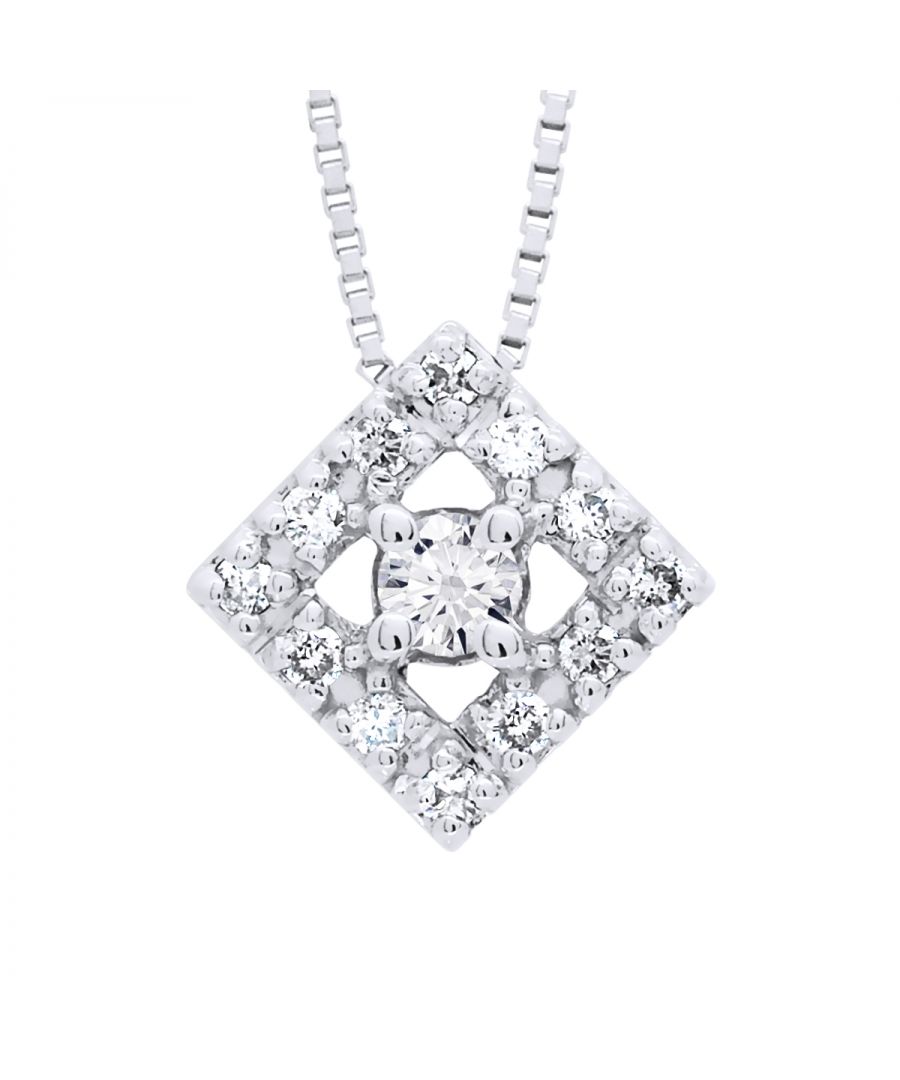 Necklace Diamonds 0.15 cts - White Gold 375 - HSI Quality - Length 42 cm, 16,5 in - Our jewellery is made in France and will be delivered in a gift box accompanied by a Certificate of Authenticity and International Warranty
