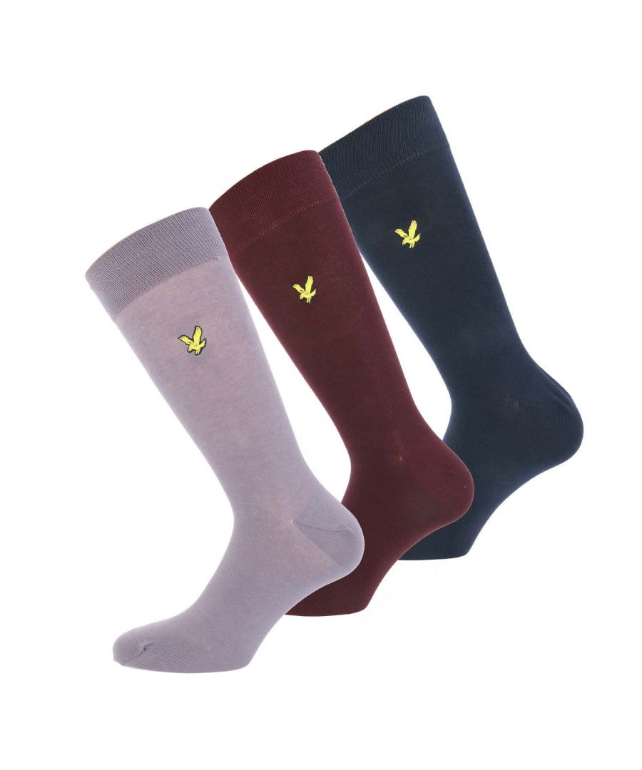 Lyle & Scott Mens And Angus 3 Pack Socks in Navy Cotton - Size UK 7-11