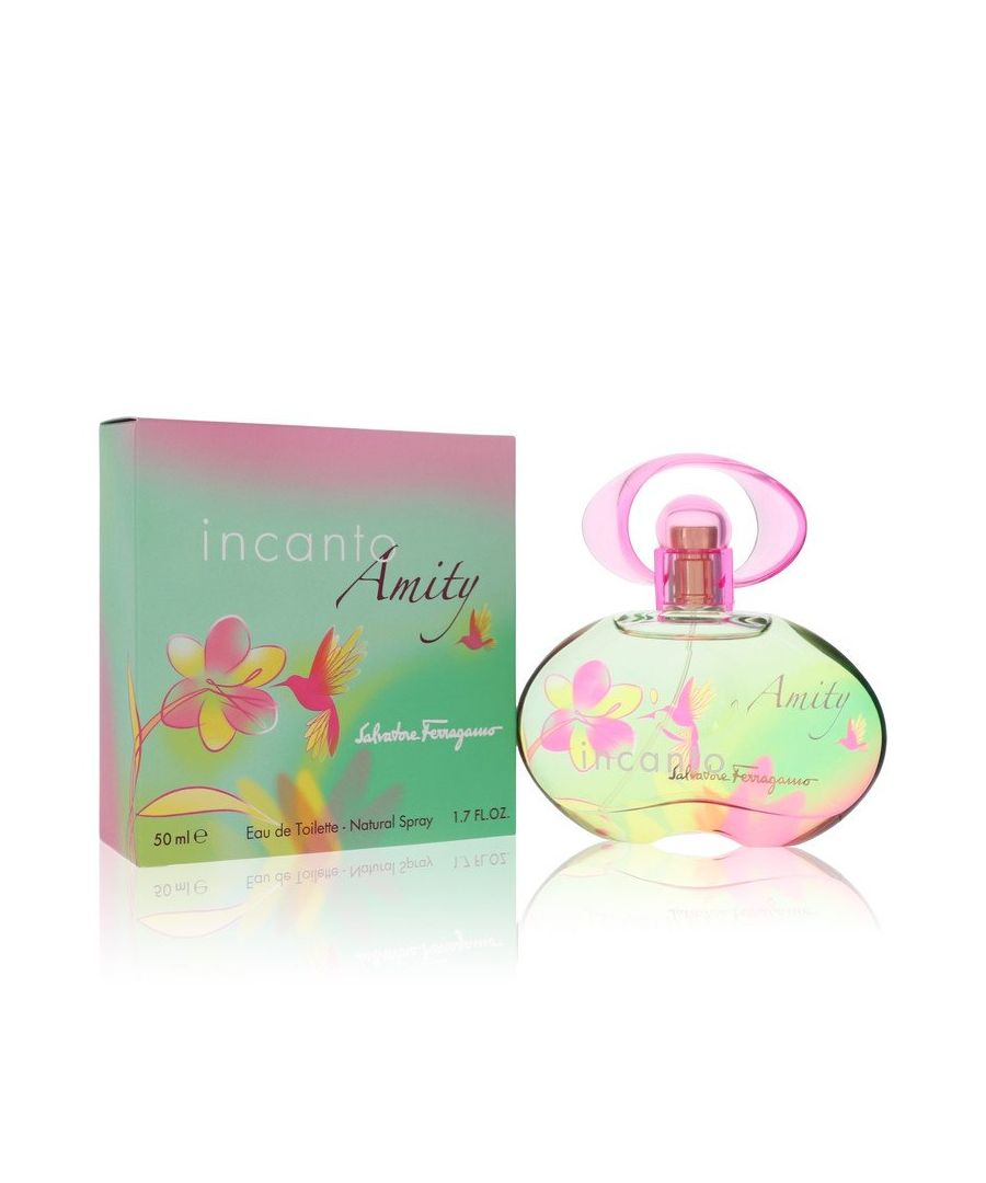 Salvatore Ferragamo Incanto Amity is a floral fruity fragrance designed for women, launched in 2014. The fragrance is described as a floral and fruity scent, with a mix of sweet and refreshing notes. It opens with top notes of mandarin orange and melon, followed by a heart of lotus, jasmine and white peach, and a base of cedar and white musk. The result is a fresh and feminine scent that is perfect for everyday wear.