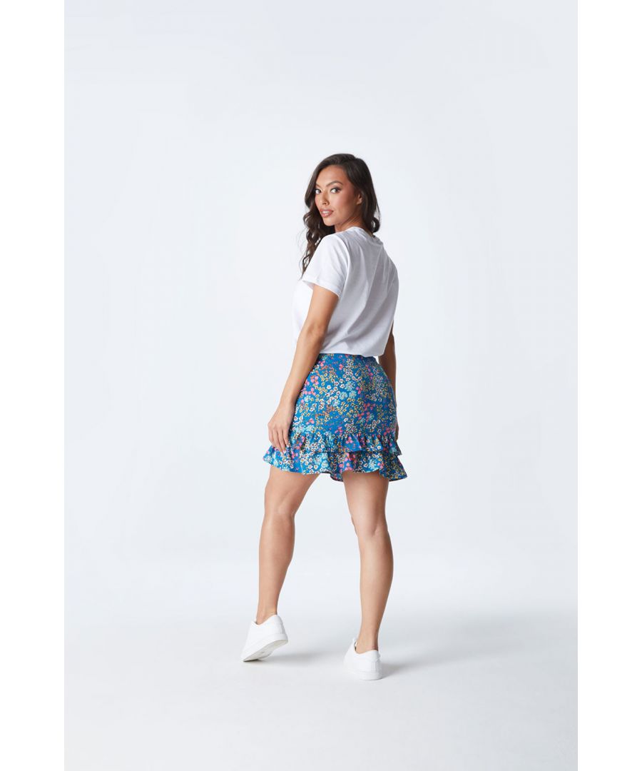 Urban Bliss Womens Blue Ruffle Mini Skirt - Size 14 UK