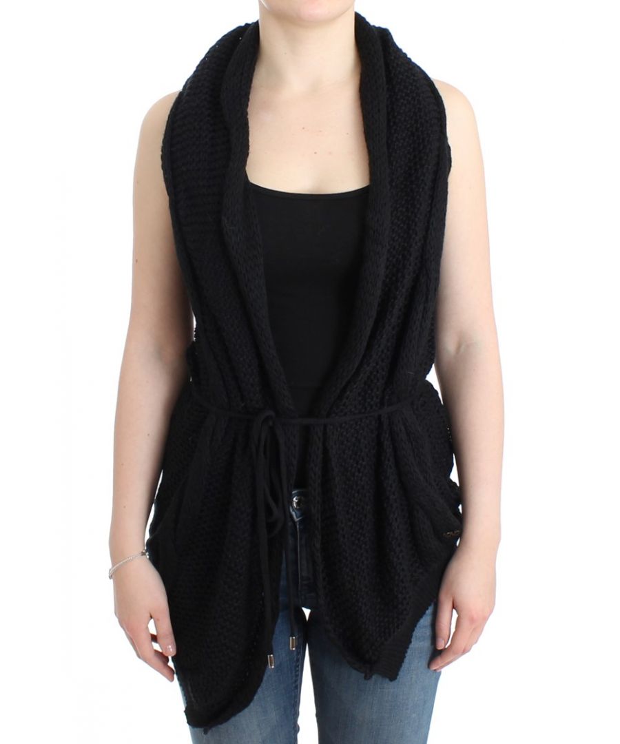 C’N’C Sweater Gorgeous brand new with tags, 100% Authentic C’N’C Knitted vest / cardigan Material : 50% Acrylic, 15% Alpaca wool, 25% Wool, 10% Nylon Color : Black Model : Vest / sleeveless cardigan Deep V-neck Belted waistline Logo details Original tags and store bag follows.