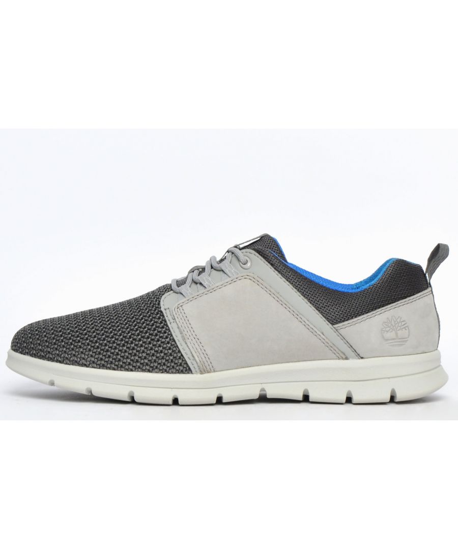 Crafted with a combination of fashion and practicality, these Timberland Graydon mens shoes provide a stylish designer look and long-lasting comfortable wear.\n The upper is crafted from a premium mixed nubuck, leather and textile with lace up fronts providing a snug and secure fit throughout your day, whilst the reinforced heel provides long lasting stability and support.\n Featuring ortholite insoles for comfy wear and a Hoverlite comfort outsole that also features EVA cushioning that gives the feet that much needed boost during everyday wear.\n - Textile/leather uppers\n - Ortholite insoles\n - Hoverlite comfort outsoles\n - Tongue and heel pull\n - Timberland branding throughout