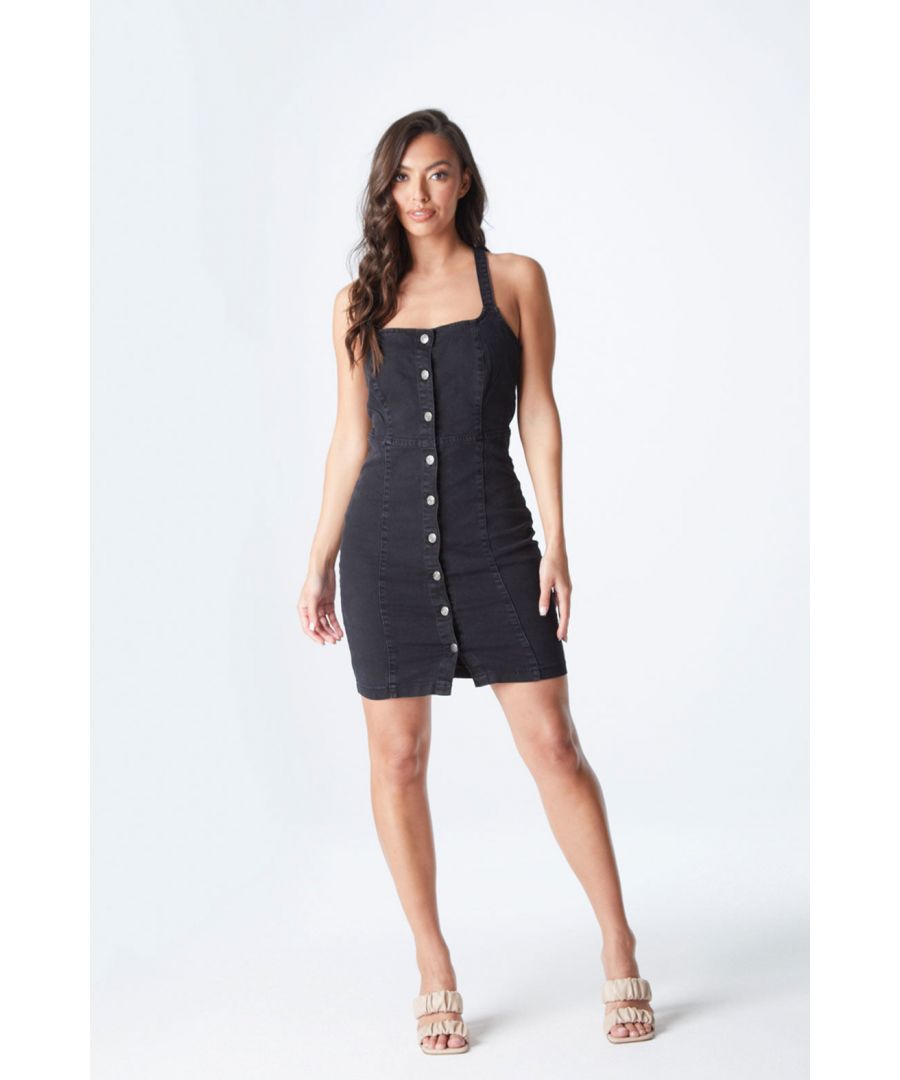 Urban Bliss Womens Black Toby Button Dress - Size 10 UK