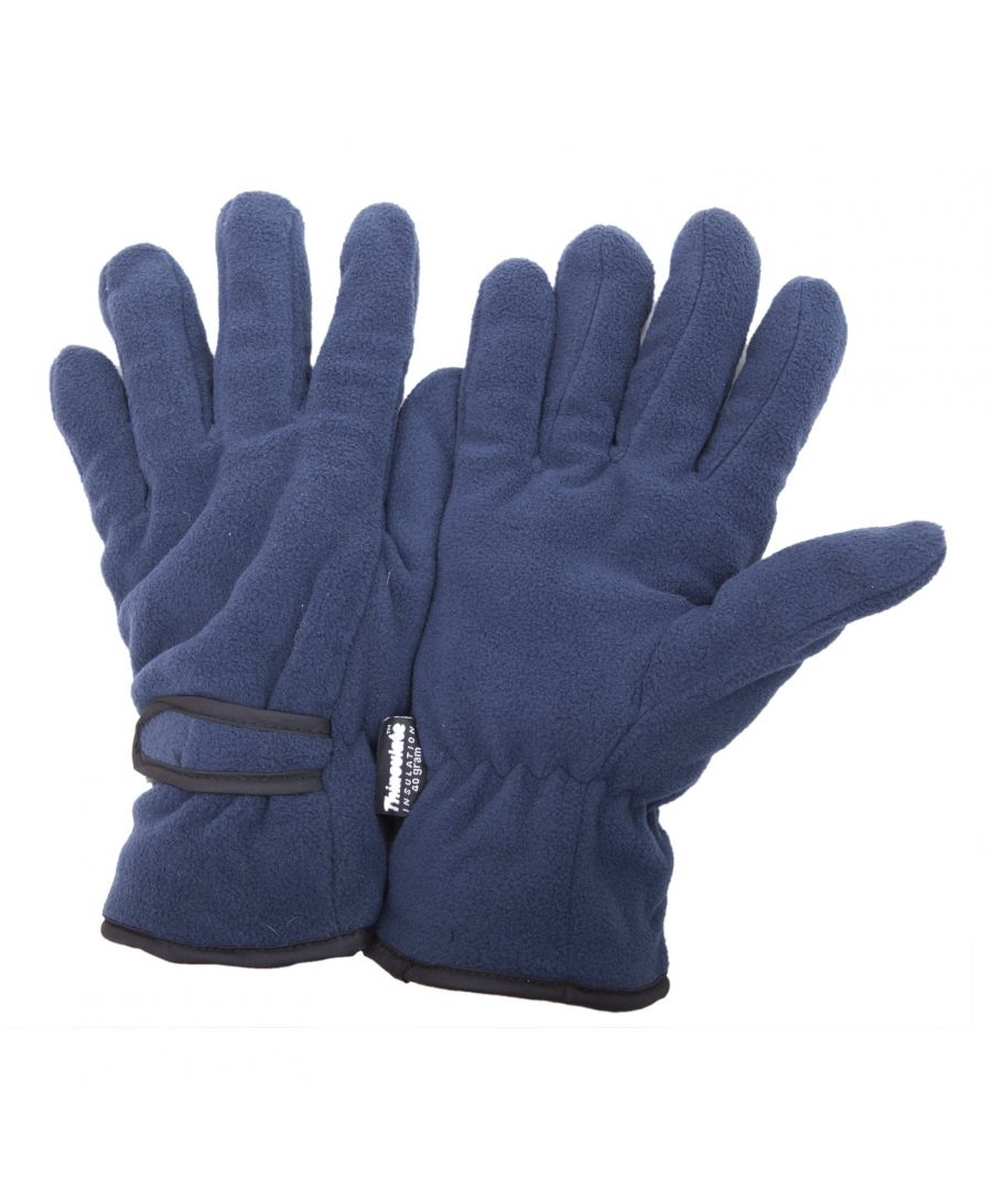 Image for FLOSO Mens Thinsulate Winter Thermal Fleece Gloves (3M 40g) (Navy)