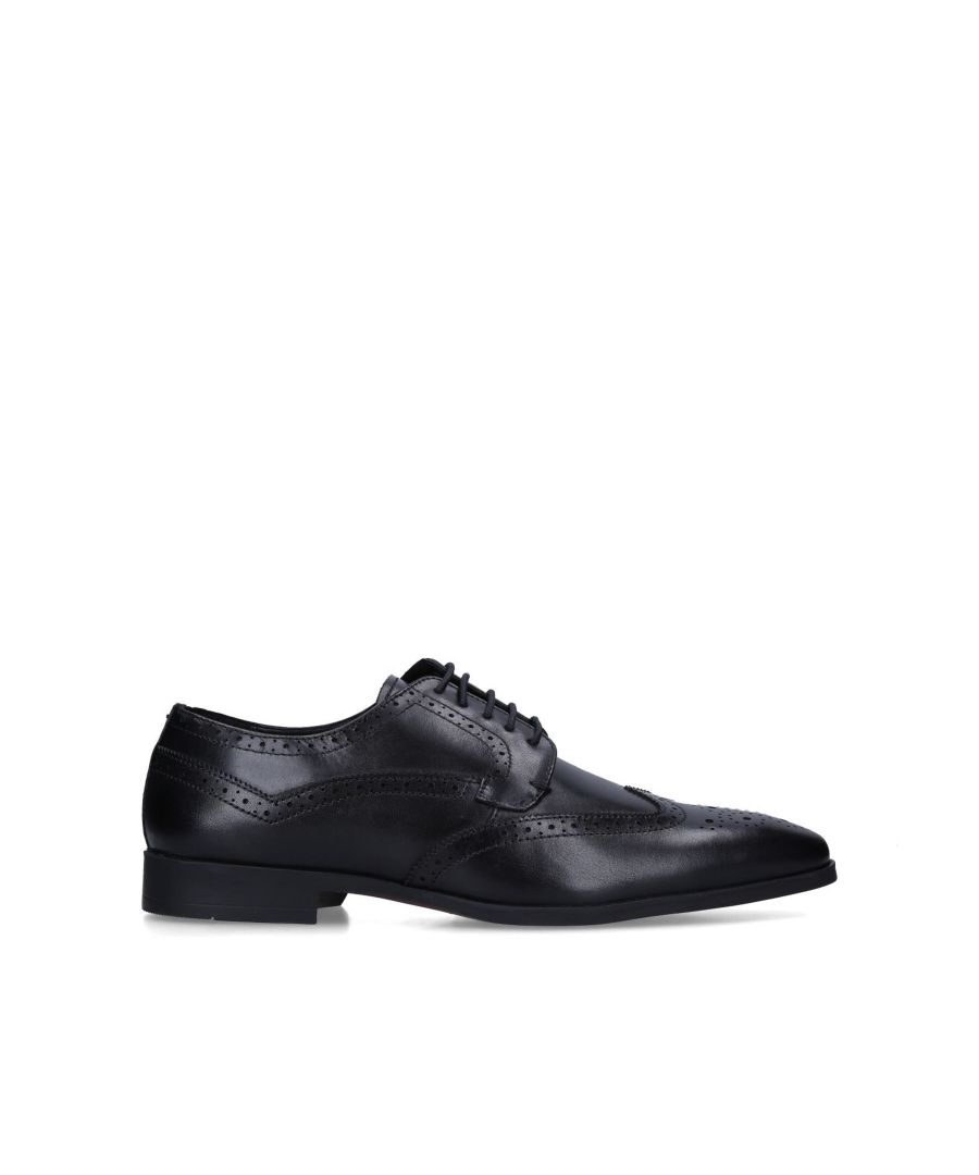 The Chester brogues arrive in soft black leather with wingtip stitching and punched detail across the upper.