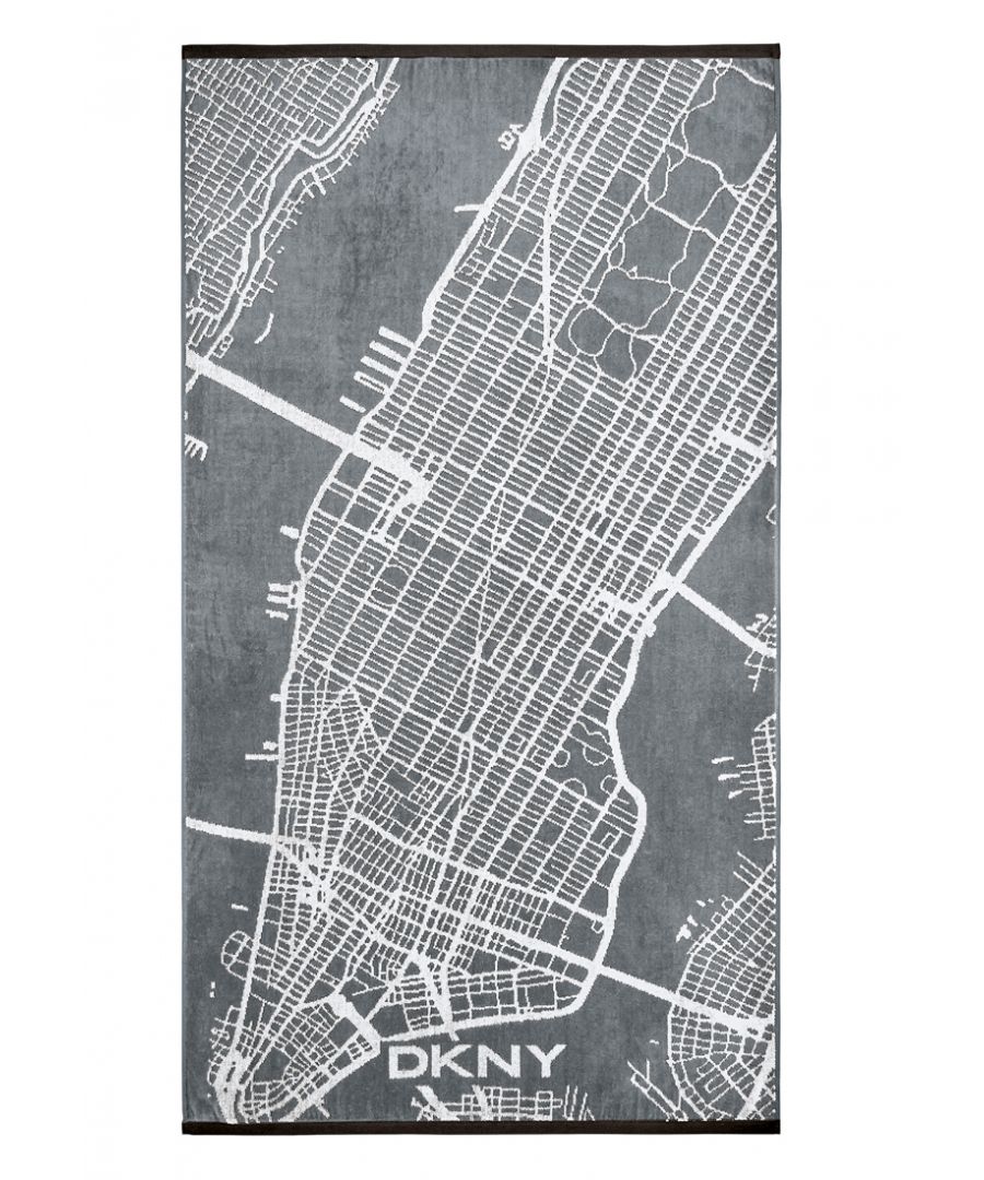 DKNY’s City Map Towel celebrates everything about the energy and attitude of New York. A print of the city’s frenetic road system decorates these velour towels, which are finished with a pop of colour each end. Avaliable in 3 sizes. Machine Washable.