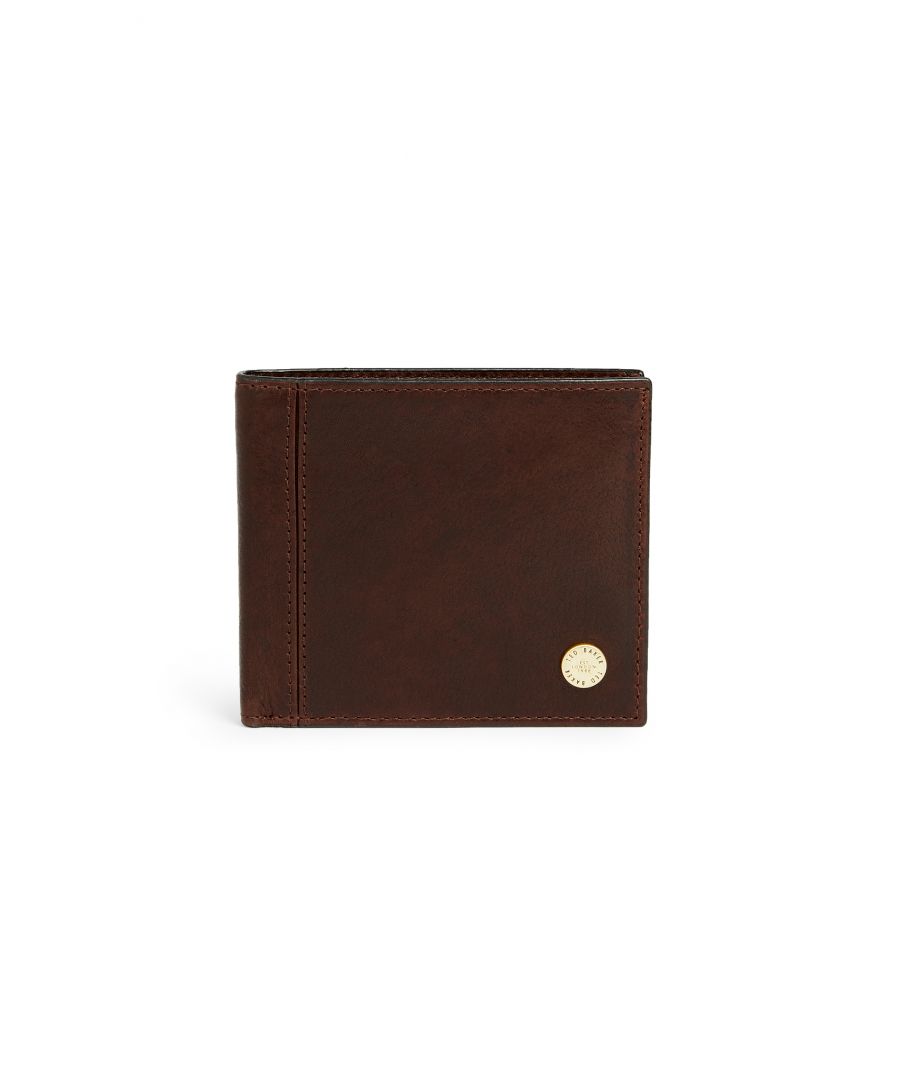 Image for Ted Baker Sandoes Stud Detail Leather Bifold, Chocolate Brown