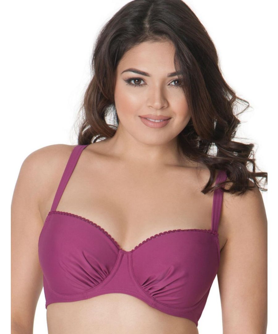 Curvy Kate Womens CS3511 Jetty Balcony Bikini Top - Purple - Size 32D