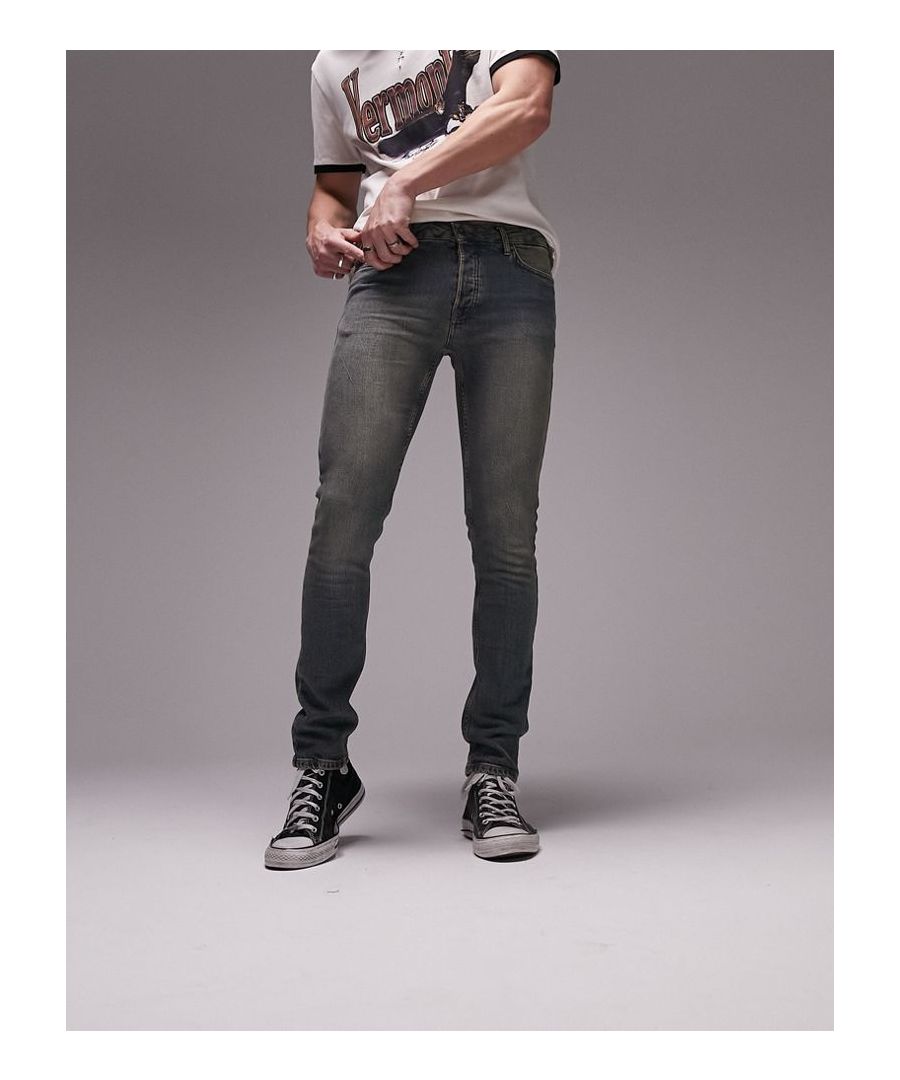 Jeans by Topman Welcome to the next phase of Topman Skinny fit Regular rise Belt loops Functional pockets Sold by Asos