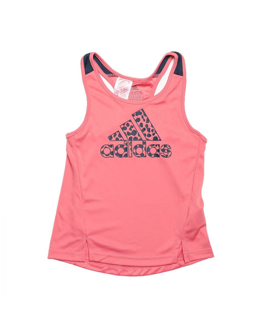 Image for Girl's adidas Junior D2M Leopard Print Tank Top in Rose