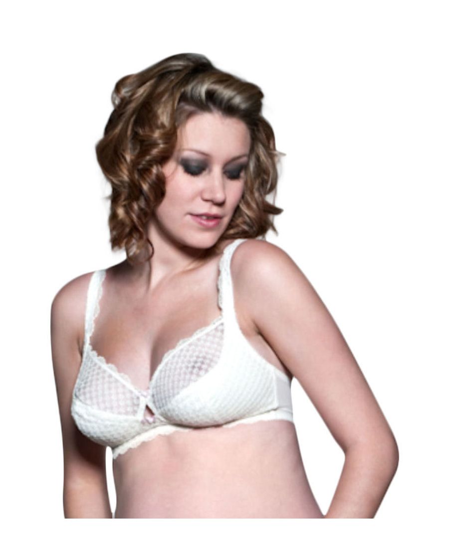Gorgeous Soft cup bra. Beautiful broderie embroidery on cups and underband with a supersoft cotton underlay.  Six rows of two hook and eye adjusters.  Wider straps on larger sizes.  Power mesh wings for extra support