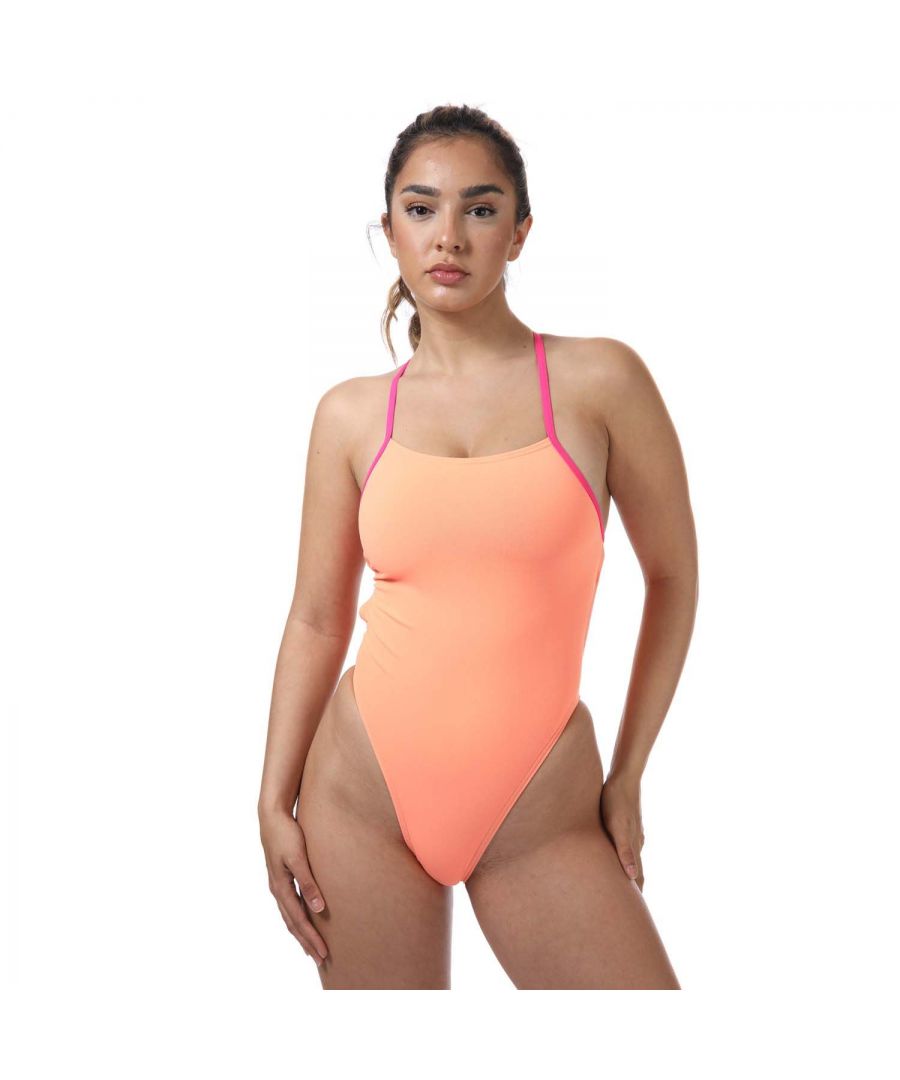 Womens Speedo Solid Tie-Back Swimsuit in pink.- Adjustable straps.- Fully front and back lined.- Ultra high leg.- 100% Chlorine resistance.- Quick dry.- Body: 53% Polyester  47% PBT Polyester. Lining: 100% Polyester.- Ref: 812841F868Please note that returns will only be accepted if the hygiene label is still attached to the product.