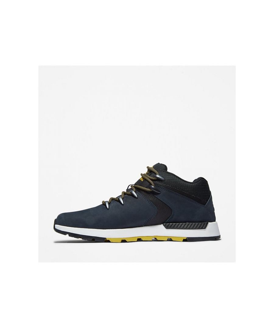 Mens Timberland Sprint Trekker Super Oxford Trainers in navy.- Premium nubuck leather upper.- Lace up fastening.- Lightweight and breathable OrthoLite® footbed. - Durable ReBOTL™ fabric lining.- Midsole of compression-molded EVA-blend foam.- Rubber rand.- Durable rubber lug outsole.- Ref:A5VW40191