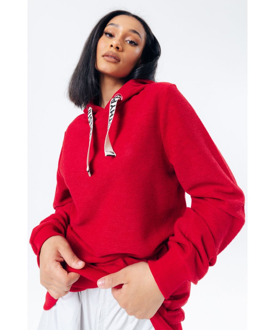 The hoodie staple you need every season. The HYPE. red reverse loop back hoodie, available in UK size 4 up to 20, creating the supreme amount of comfort you need. For a relaxed casual vibe, wear with a pair of joggers or for a smarter look, team with a floaty midi skirt and high-top kicks. Designed in a red base with a contrasting white just hype logo drawstring, finished with a kangaroo pocket. Machine wash at 30 degrees.