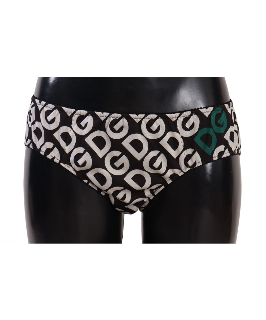 Dolce & Gabbana Womens Black and White Logo Print Bottoms - Multicolour Cotton - Size Small