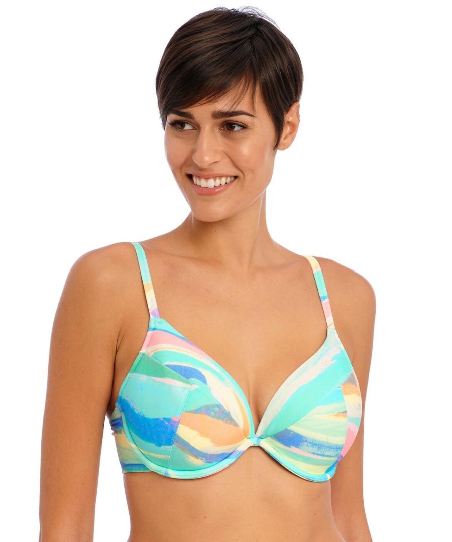 Freya Womens 204827 Summer Reef Plunge Bikini Top - Multicolour Elastane - Size 34DD