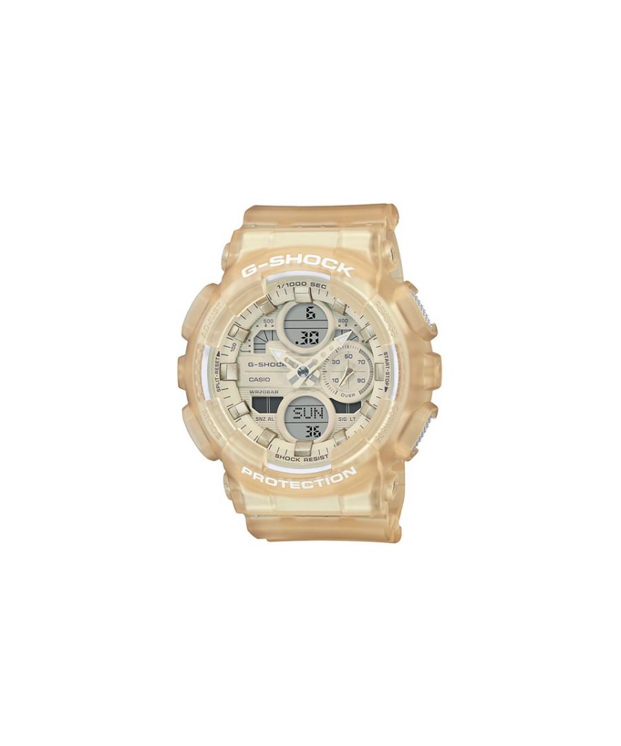 A unique addition to Casioâs G-Shock series, theÂ GMA-S140NC-7AERÂ features beige resin strap with a buckle. The lovely cream 42 x 14mm case houses a matching cream multi dial within, which is completed with metallic hands and hour markers.\nBand Material: Resin Strap; Band Length: Mens Standard; Case Material: Resin; Movement Type: Quartz; Case Colour: N/A; Case Shape: Round; Dial Colour: Cream; Display Type: Analogue; Water Resistance: 200m; WarrantyDescription: 1 Year