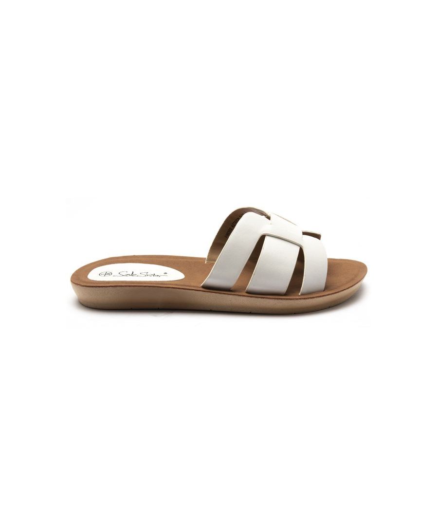 Slip On The Striking Aztec Women's Sandal From Sole This Summer For Instant Style. The White Lightweight Sandal And Will Work With Dresses Or Trousers This Season Making Them A Versatile Addition To Your Wardrobe.