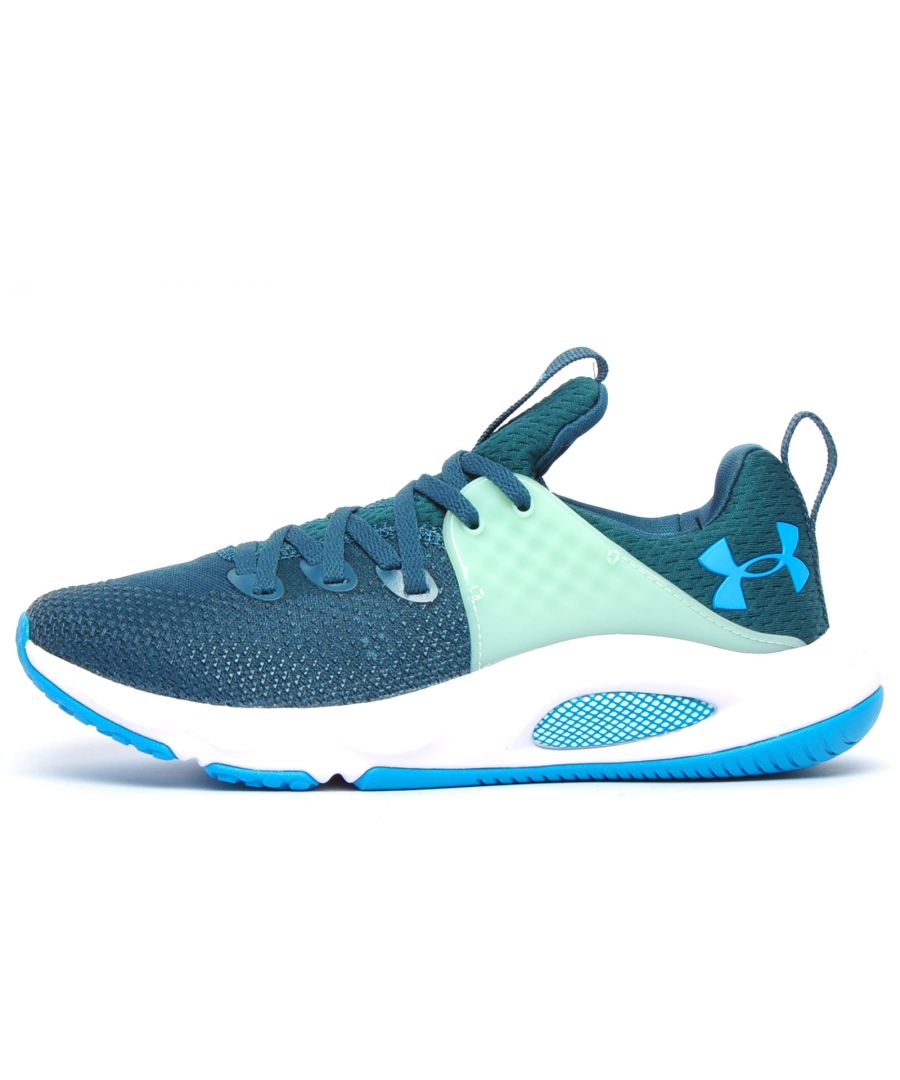 These Under Armour HOVR Rise trainers offer all the support and comfort expected from a premium training shoe. Designed with Under Armours responsive HOVR cushioning to reduce impact, return energy and help propel you forward during your everyday activities. With an EVA midsole and UA HOVR foam to enhance your comfort and improve your performance. This trainer will become your constant companion for your fitness regimes and your go to option for years to come. - Lightweight abrasion-resistant textile / synthetic upper\n - Bootie construction with heel and tongue tab for easy on/off wear\n - Responsive UA HOVR foam cushioning\n - Additional saddle strap for secure lockdown fit\n - UA Tribase durable outer sole\n - Under Armour branding