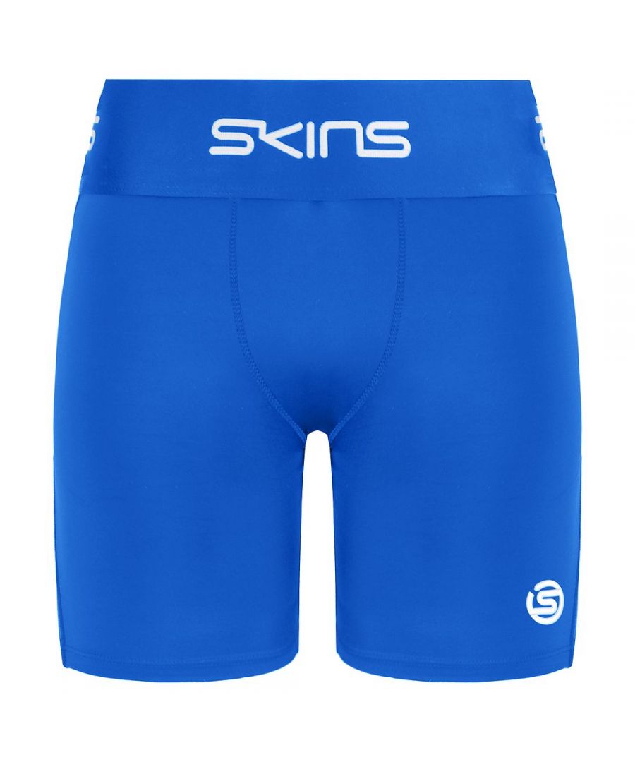 Skins Series-1 Stretch Waist Blue Mens Training Half Tights Shorts SO00100022041 - Size X-Large