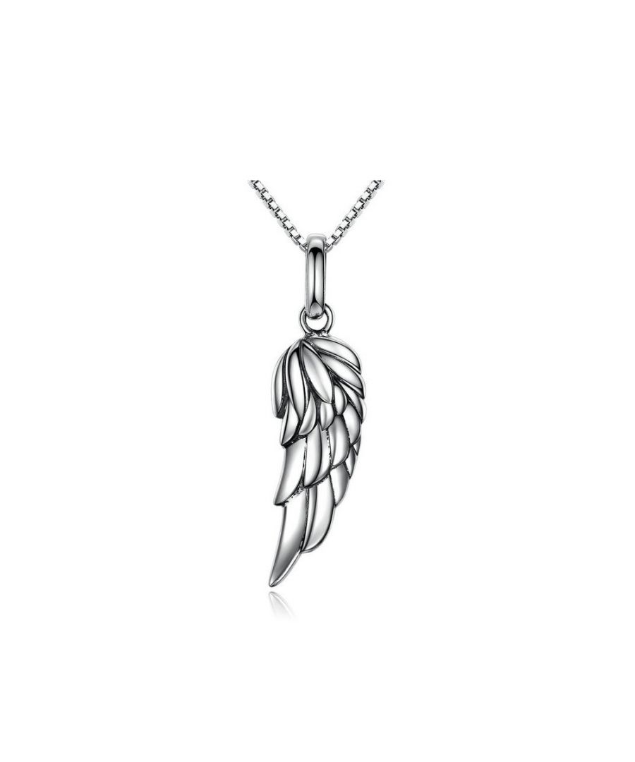 Blue Pearls Womens Wing Womeb's Pendant Necklace Silver 925 - White - One Size