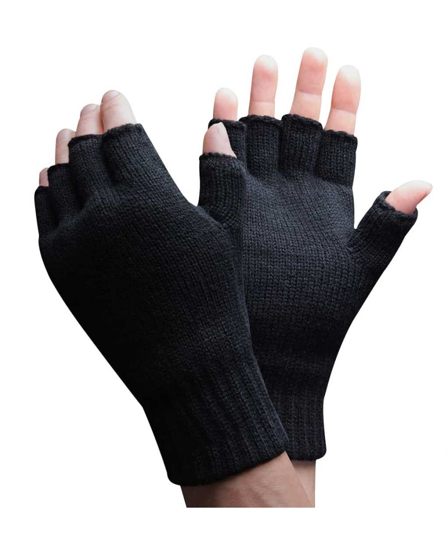Image for Men's 3M Thinsulate 40 gram Thermal Insulated Black Fingerless Gloves