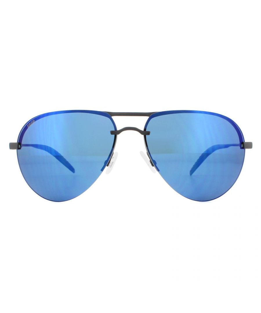Costa Del Mar Sunglasses Helo HLO-11-OBMP Matte Black Blue Mirror Polarized Polycarbonate