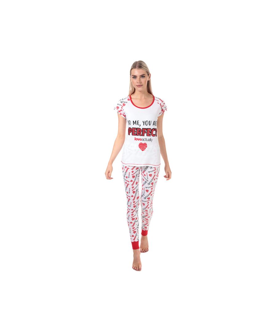 Image for Women's Universal Pictures Love Actually Pyjamas in White red