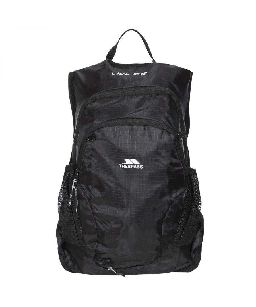 22 Litre Rucksack. 3 x Mesh Pockets. Hydration Access. Audio Access. Chest and Hip Strap. Shell: 50% 70D Nylon PU Coating and 50% 1500mm Surface Silicon Coating.