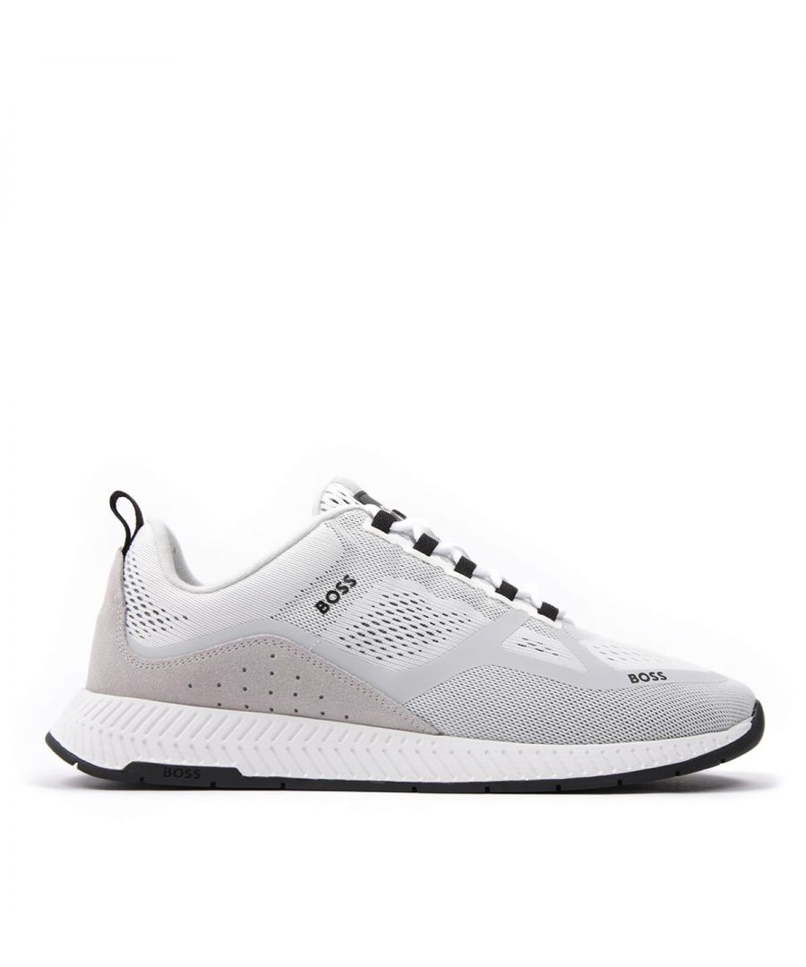 Men's Hugo Boss Titanium Run Trainers in Natural