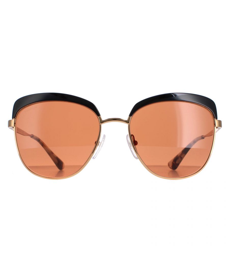 Prada Square Womens Antique Gold Black  Brown PR51TS  Sunglasses are a elegant square style crafted from lightweight metal. The silicone nose pads and plastic temple tips ensure an all round comfortable fit. The Prada logo is engraved in the slender temples for brand authenticity.