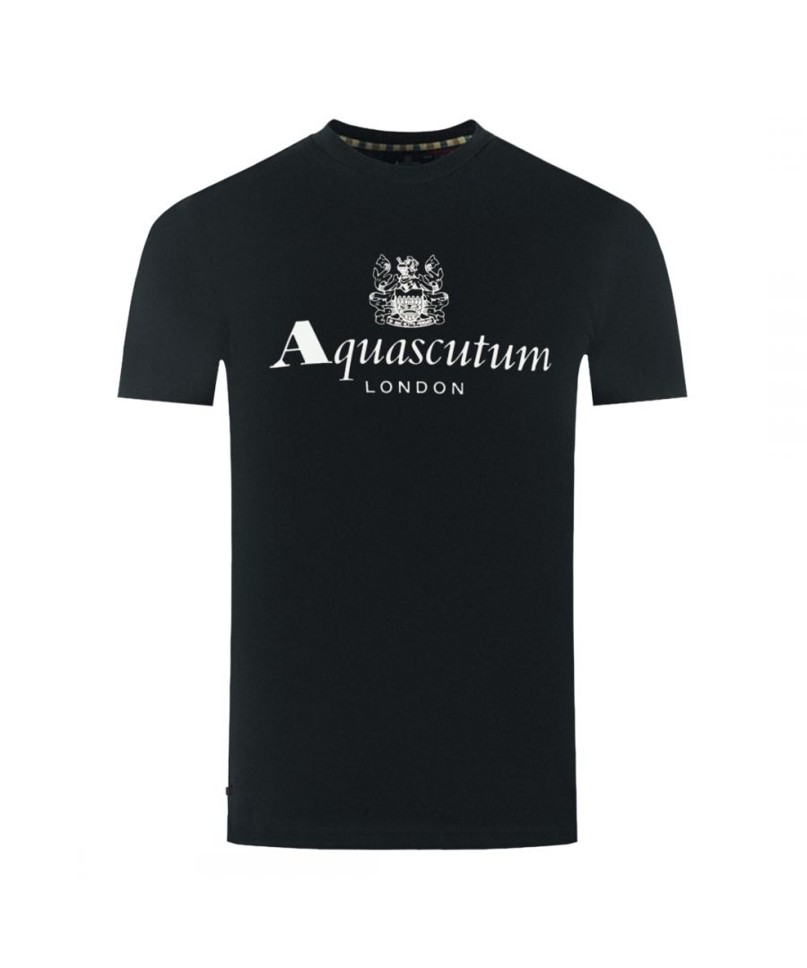 Aquascutum London Aldis Brand Logo Black T-Shirt