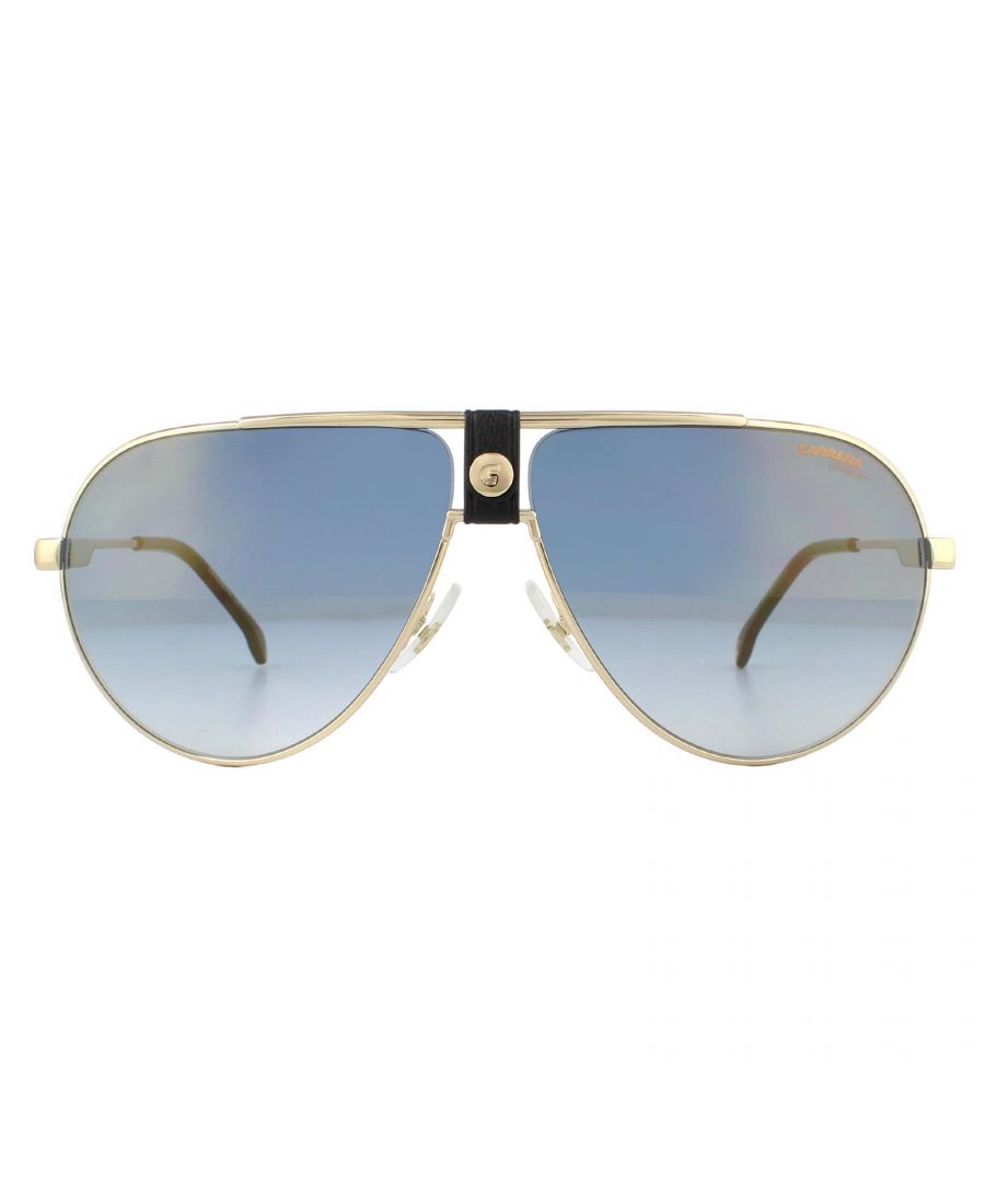 Carrera Aviator Mens Black Gold Blue Mirror Sunglasses Metal - One Size