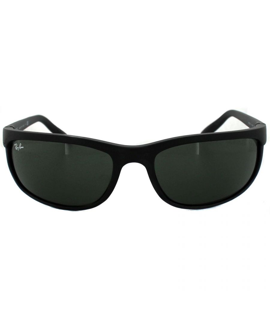 Ray-Ban Sunglasses Predator 2 2027 Black Matt Black Green W1847 are a sleek wrap-around sporty frame which is also extremely fashion conscious and suitable for the high-street as well the track.