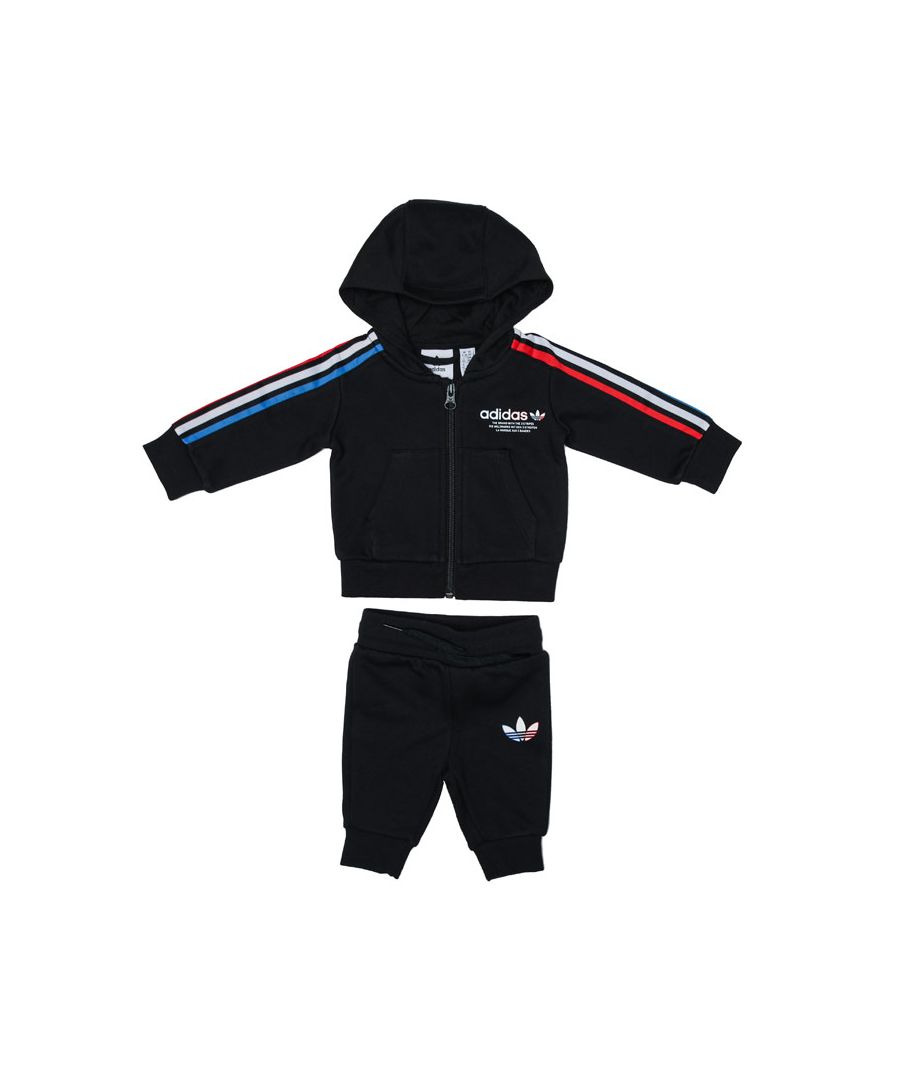 Image for Boy's adidas Originals Baby Adicolor Full-Zip Hoody Set in Black