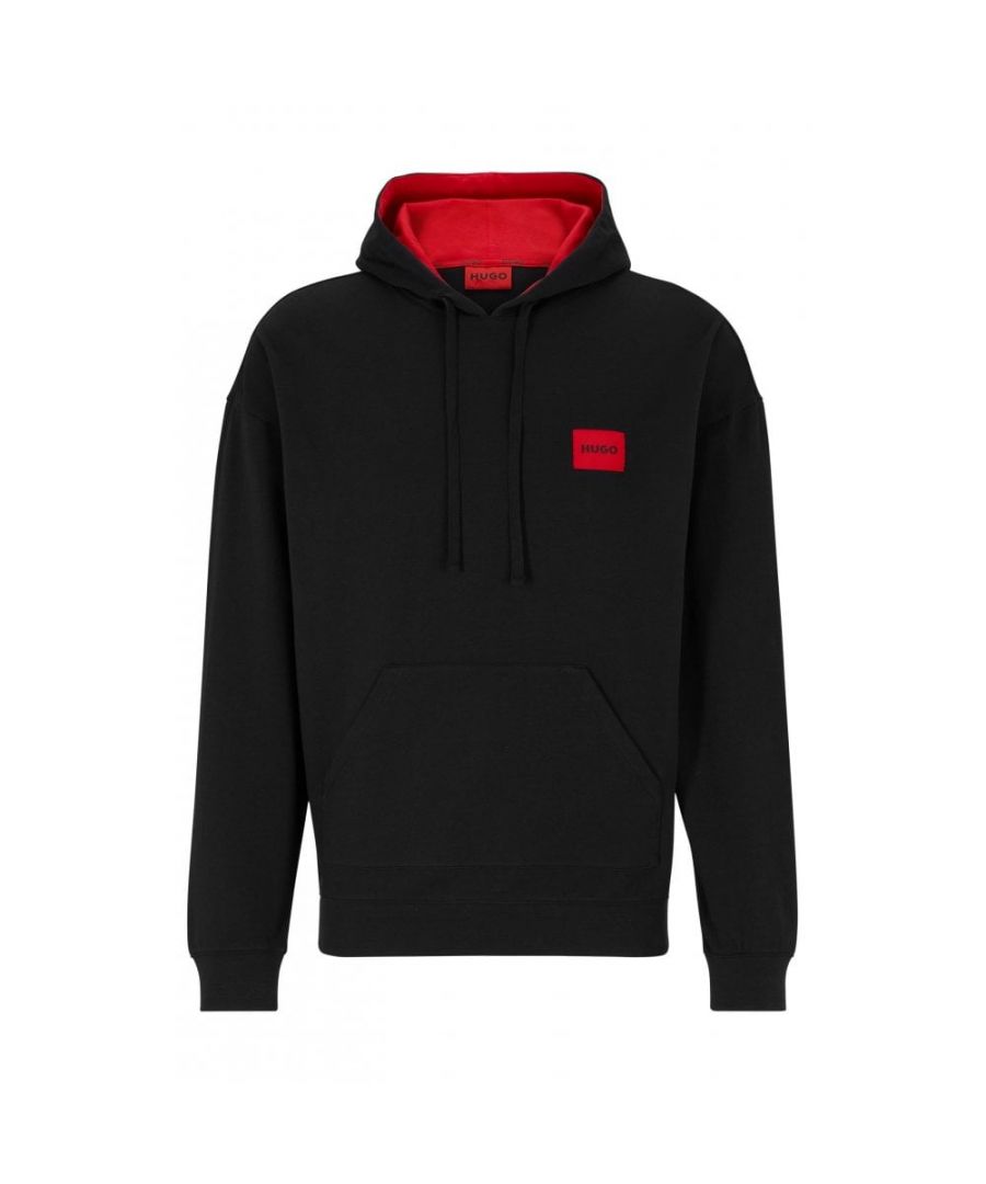 A relaxed-fit hooded sweatshirt by HUGO Menswear with a branded label, contrast hood lining and large split logo at the back.\nRelaxed fitHooded\n100% Cotton\n50490276