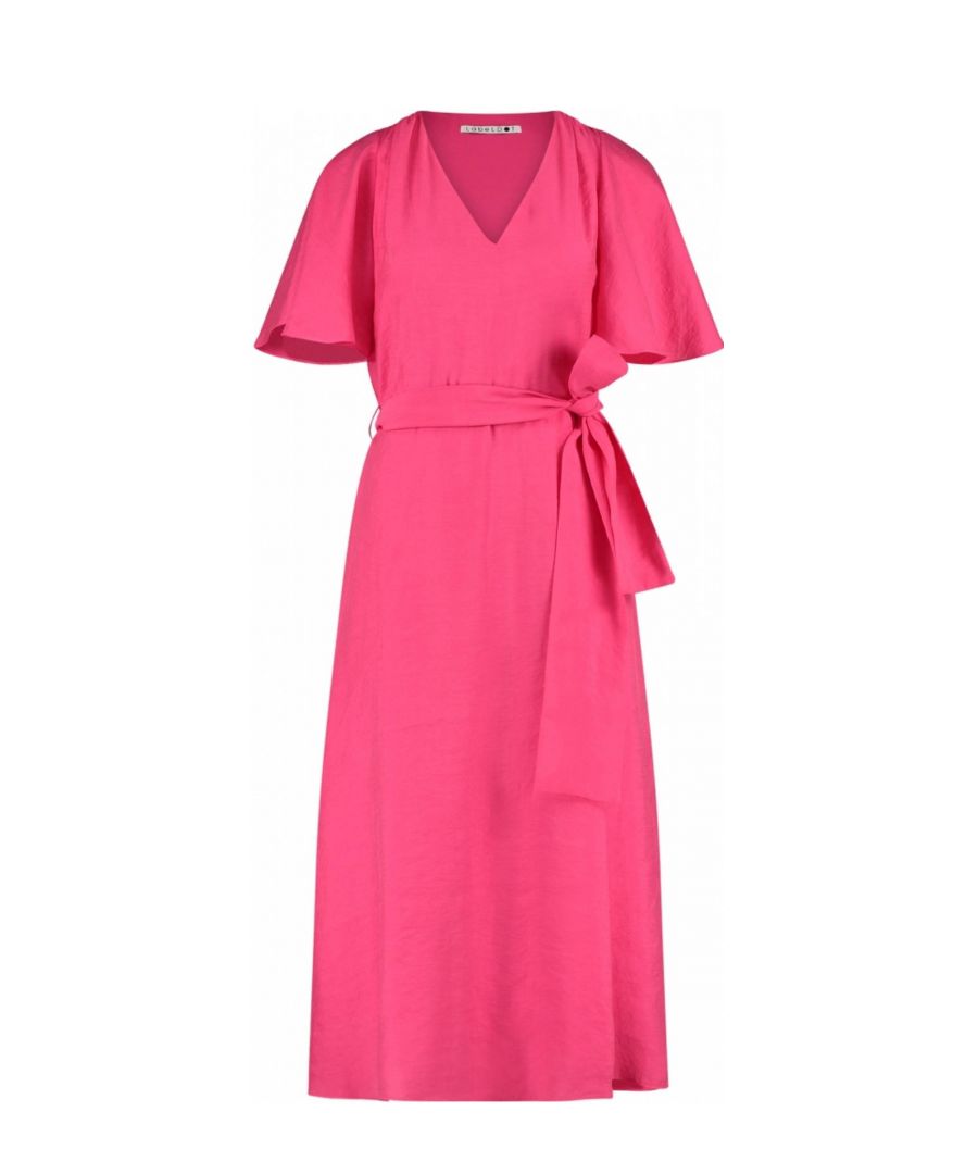 LabeL DOT jurk Sip met ceintuur fuchsia