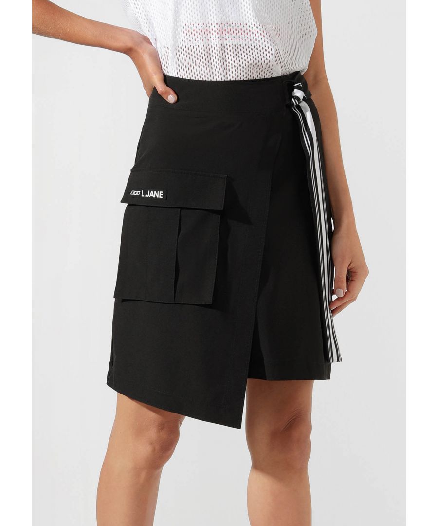 Image for Lorna Jane Statement Wrap Skirt in Black
