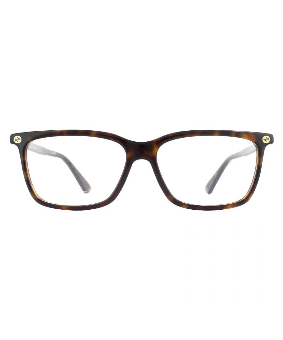 Gucci Glasses Frames GG0094O 001 Black Women are a retro design with rounded lenses and a keyhole bridge and constructed from lightweight acetate. The corner flicks are embossed with the interlocking GG logo.