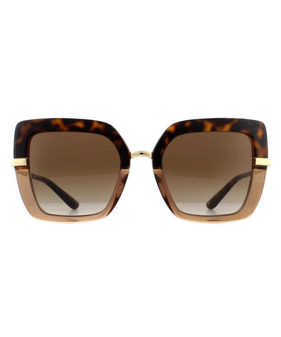 Dolce & Gabbana Womens Sunglasses DG4373 325613 Top Havana on Transparent Brown Gradient Metal - One Size