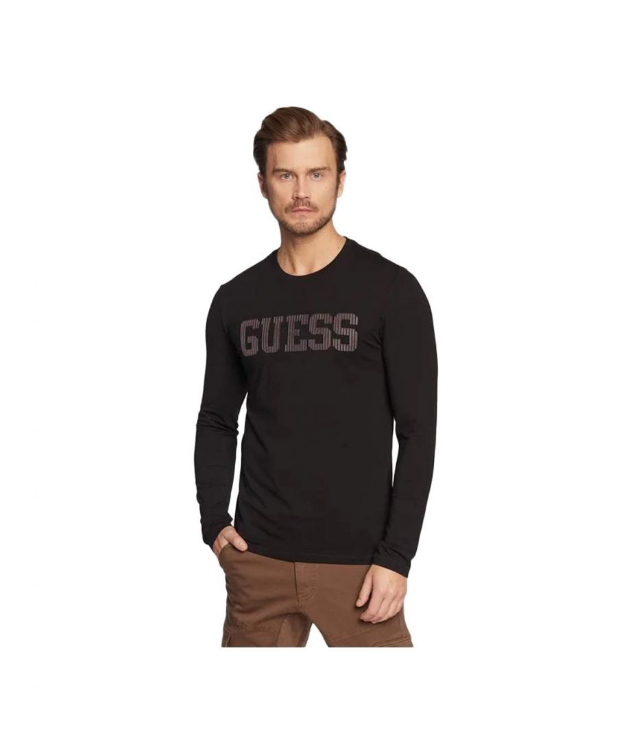 T shirt Guess voorkant logo Man Zwart Kunststof. Authentieke stadskleding van het merk Guess - streetwear/sportkleding design van Guess - Guess for men fashion, perfect voor het dagelijks leven - Guess T-shirt in zwart past perfect bij de rest van je kleedkamer - comfortabel synthetisch materiaal - klassiek - logo voorkant -