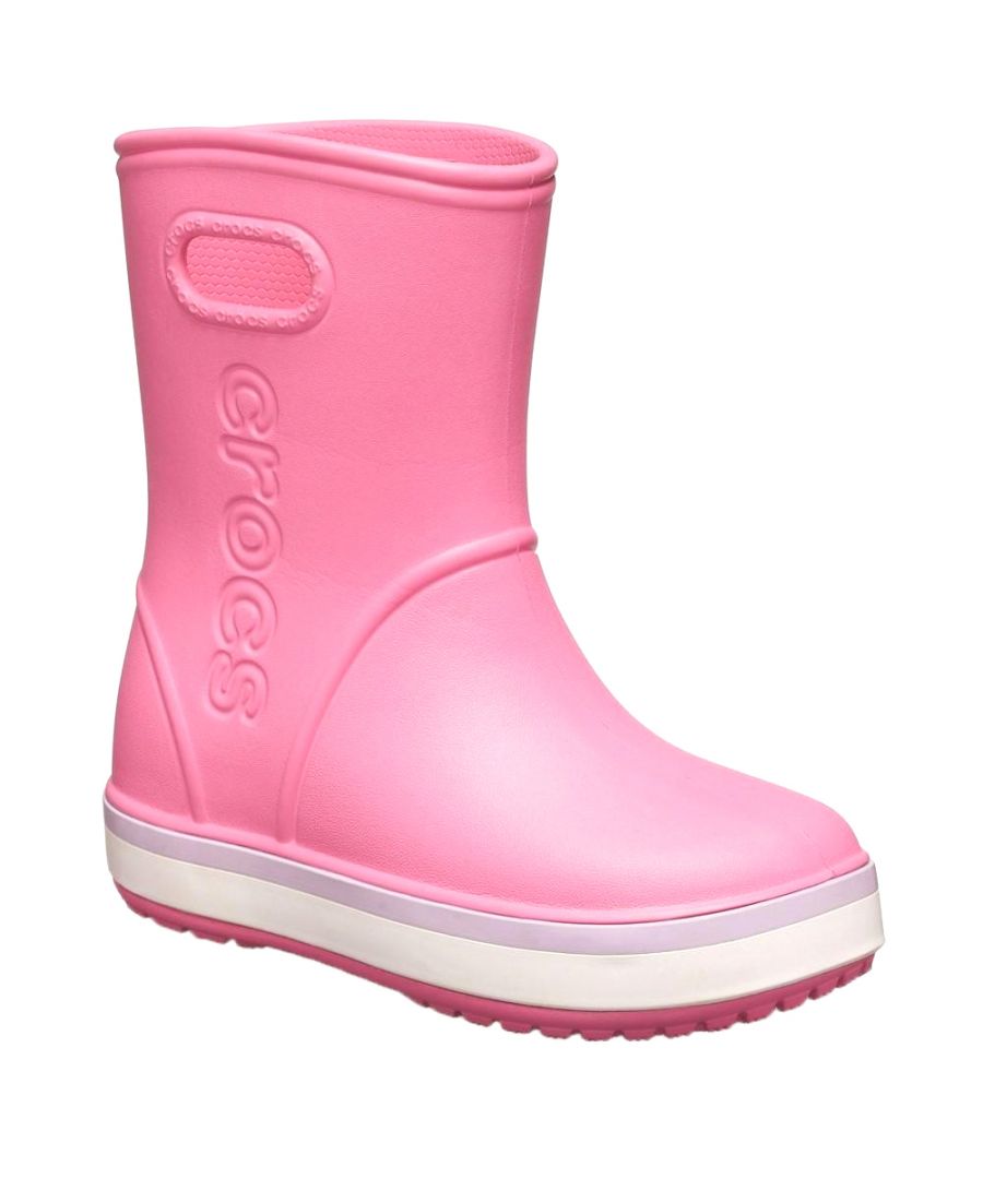 Image for Crocs Childrens/Kids Crocband Wellington Boots (Pink/White)