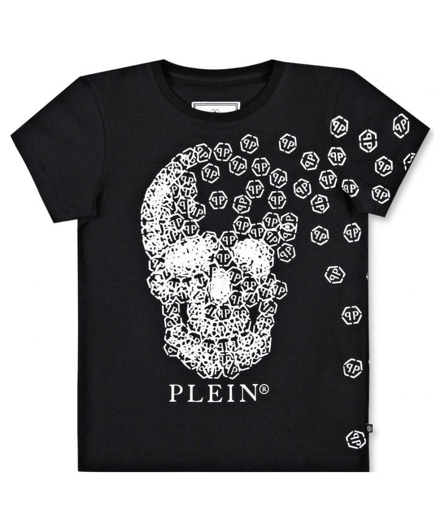 Image for Philipp Plein Boy's T-shirt Broken Skull Black