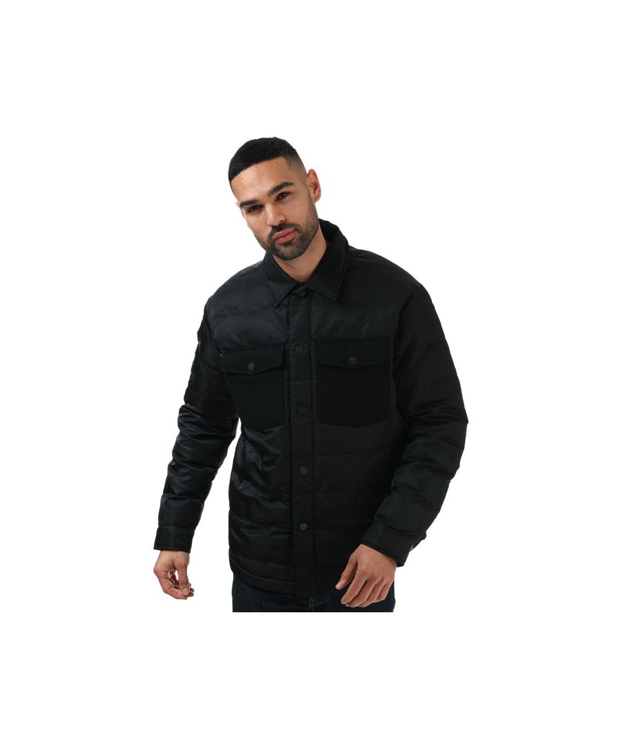 Mens Ted Baker Velosty Quilted Jacket in black.- Classic collar.- Popper fastenings.- Contrasting elbow patches and chest pockets.- Ted Baker branded.- Shell: 100% Polyamide. Contrast: 55% Wool  40% Polyester  5% Other Fibres. Lining: 100% Cotton. Filling: 100% Polyester.  Machine washable. - Ref: 254904BLACK