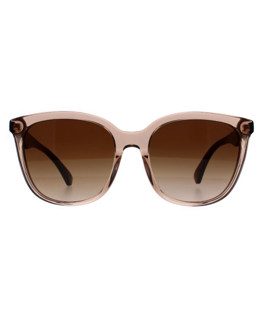 Emporio Armani Square Womens Shiny Transparent Tundra Brown Gradient EA4157  Sunglasses are a stylish and sophisticated accessory that will elevate any look. These sunglasses feature a timeless square shaped frame with a sleek and polished finish, making them perfect for any occasion. Emporio Armani's logo features on the temples for brand authenticity.