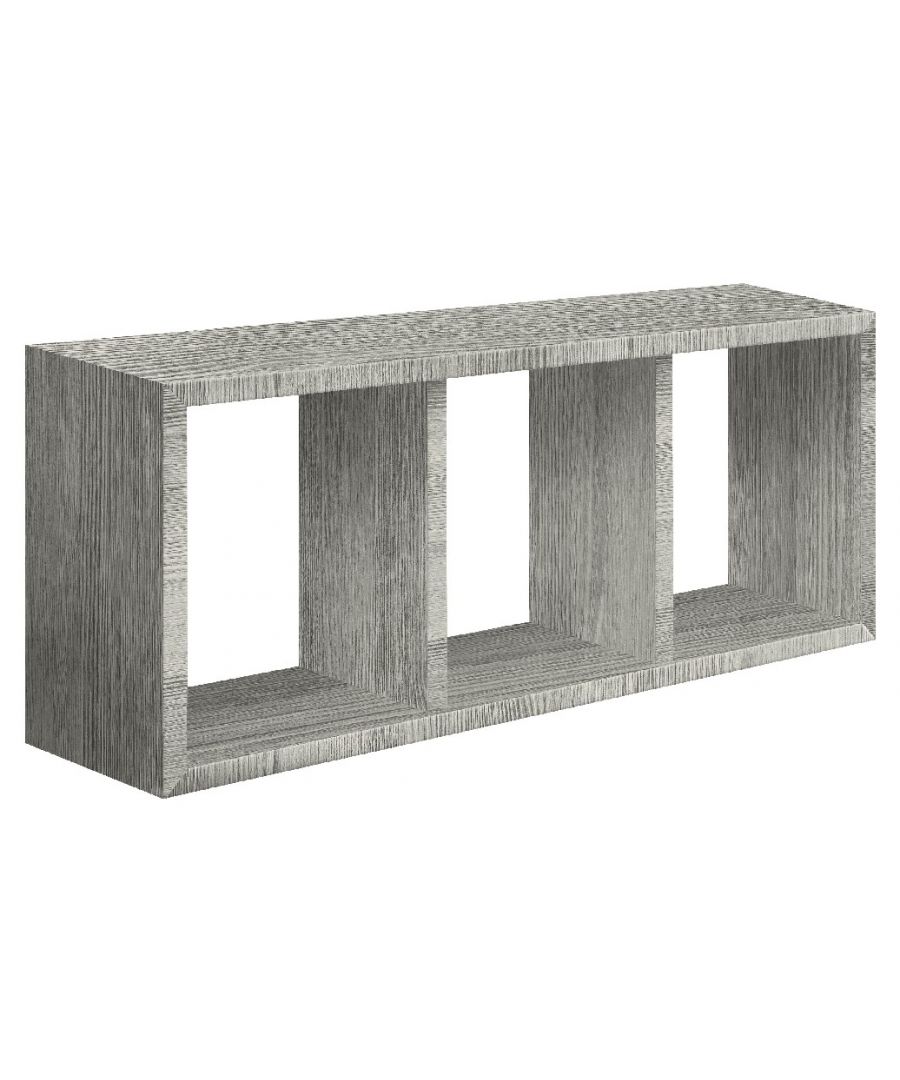 This shelf, modern and functional, is the perfect solution to keep your books and objects in order, furnishing your home in an original way. Thanks to its design is ideal for the living area, the sleeping area of the house and the office. Easy to clean and easy to assemble. Color: New Grey Oak | Product Dimensions: W70xD30xH15,5 cm | Material: MDF | Product Weight: 4,7 Kg | Packaging Weight: 5,5 Kg | Packaging Dimensions: W72xD32xH19,5 cm
