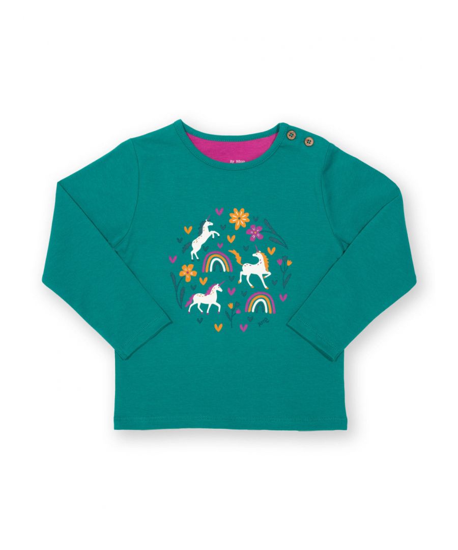 Kite Clothing Girls Magical Forest T-Shirt - Green Organic Cotton - Size 6-9M